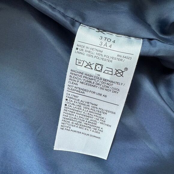 Janie & Jack Navy Blue Windbreaker Jacket Lightweight Toddler Boy Size 3-4 - Picture 5 of 5